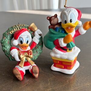 Disney Festive Donald and Daisy Ornaments - Red and Green